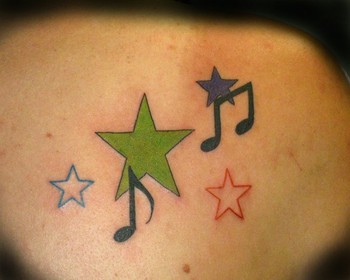 Stacey Blanchard - Stars and Music notes on a Shoulder